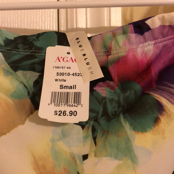 A’Gaci white floral mini dress NWT size S - Picture 2 of 2